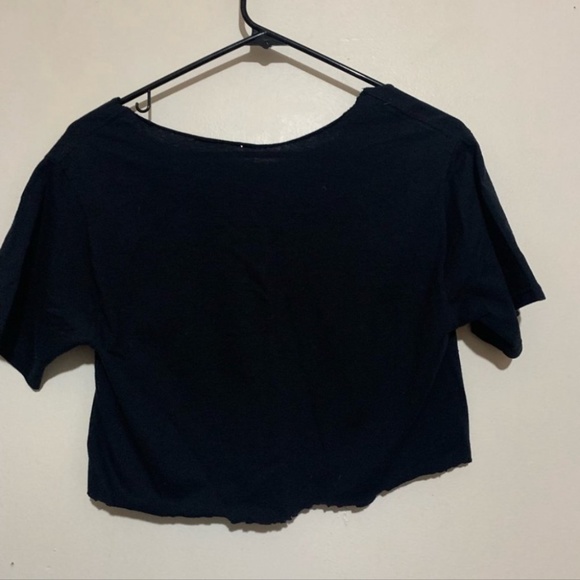 4/$20 Upcycled cropped sweat shirt graphic skull surrender the booty - Picture 2 of 5